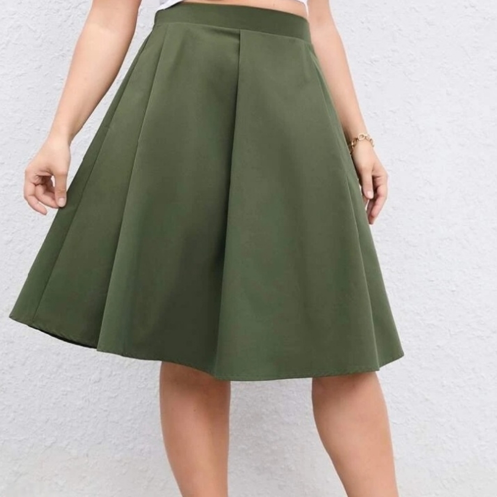 Olive green a-line skirt